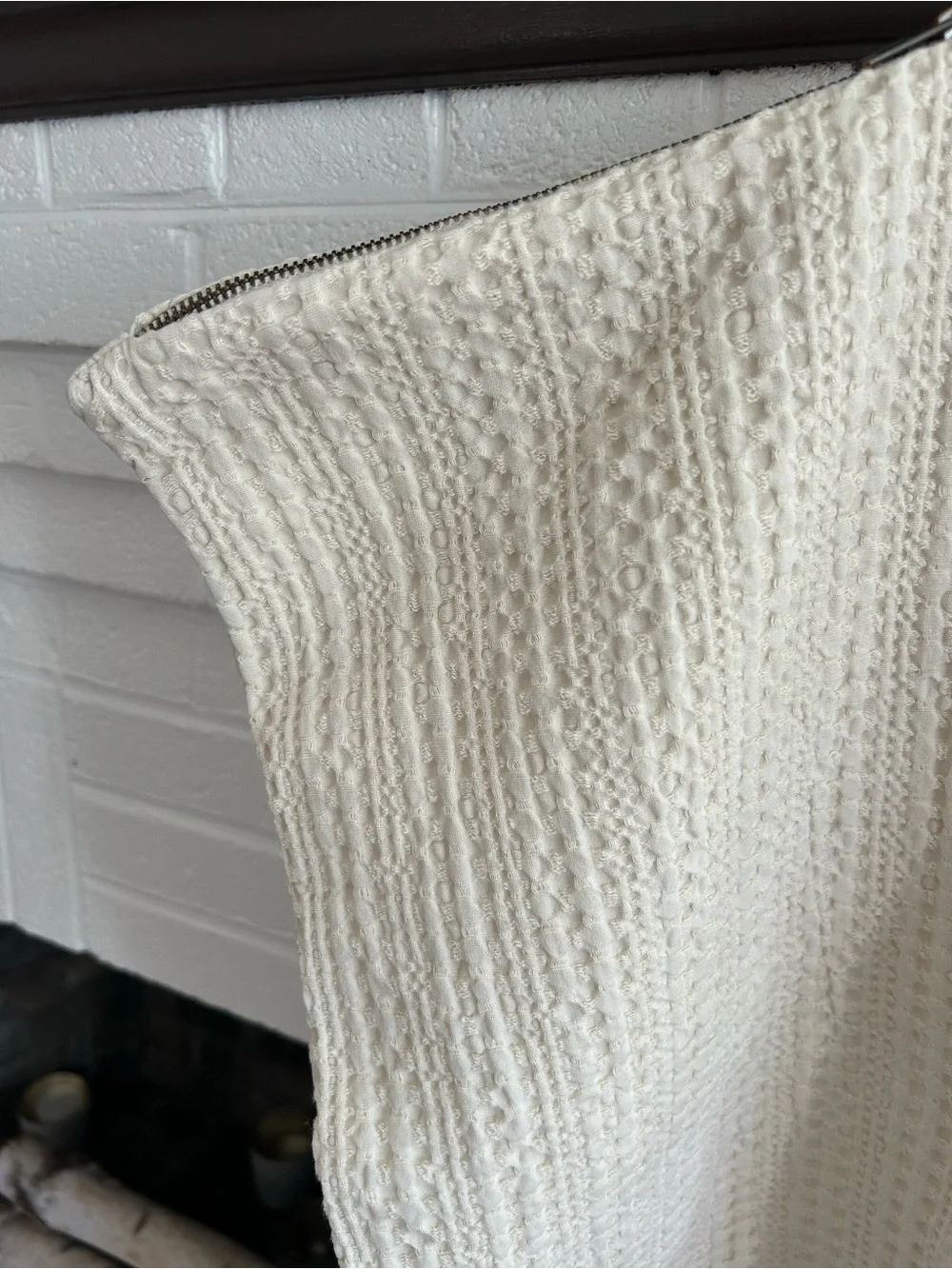 Pottery Barn Cream Textured Waffle Accent Pillow Cover